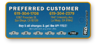 Punch card back | John's Automotive Care